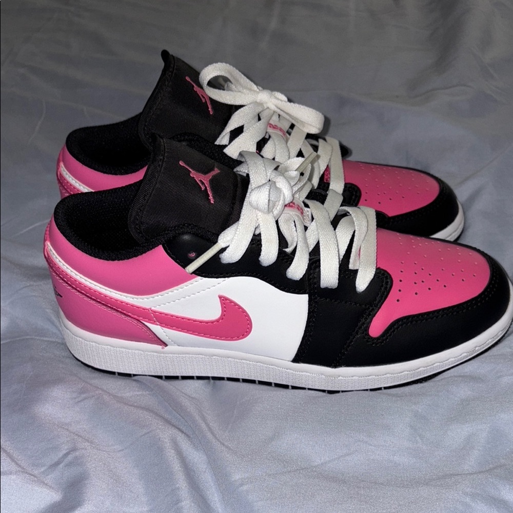 Black and Pink Jordan 1s low